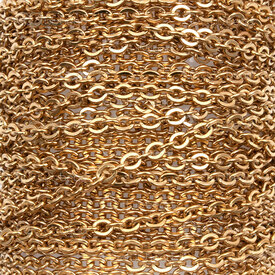 2602-7605-2.5GL - Stainless Steel 304 Mirror Cable Chain 2.5x3x0.4mm Links Hole 1mm Gold 10m Roll 2602-7605-2.5GL,chaîne,Gold,Stainless Steel 304,Mirror Cable,Chain,Links Hole 1mm,2.5x3x0.4mm,Gold,10m Roll,China,montreal, quebec, canada, beads, wholesale