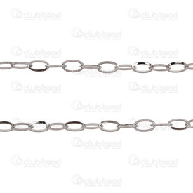 2602-7605-5N - Stainless Steel 304 Cable Chain 9x5mm Natural 5m Roll 2602-7605-5N,Clearance by Category,Chains,Stainless Steel 304,Cable,Chain,9x5mm,Natural,5m Roll,China,montreal, quebec, canada, beads, wholesale