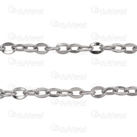 2602-7605-7.5N - Stainless steel mirror cable chain 7.5x10.5mm natural, 5m roll 2602-7605-7.5N,Clearance by Category,Chains,montreal, quebec, canada, beads, wholesale