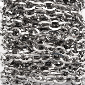 2602-7605-7N - Stainless Steel Square Mirror Cable Chain 8x4mm Unsolder wire 1.0 Natural 5m roll 2602-7605-7N,fil carre,montreal, quebec, canada, beads, wholesale
