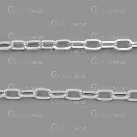 2602-7605-S7SL - Stainless Steel 304 Cable Chain 4.2x7x0.8mm Square Wire Unsoldered Silver Color 5m Roll 2602-7605-S7SL,W*,montreal, quebec, canada, beads, wholesale