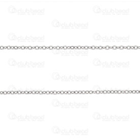 2602-7610-1.5N.5 - Acier Inoxydable Chaine Forcat Mirroir 1.5x2x0.5mm Soude Naturel Rouleau 10m 2602-7610-1.5N.5,Mirror,montreal, quebec, canada, beads, wholesale