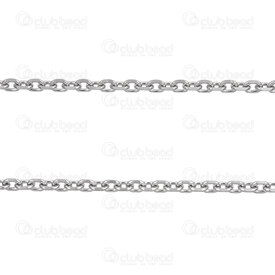 2602-7610-DC3N - Stainless Steel 304 Cable Chain Diamond Cut 3x4x0.8mm Unsoldered Natural 10m Roll 2602-7610-DC3N,Chains,Stainless Steel ,montreal, quebec, canada, beads, wholesale