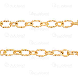 2602-7805-7GL - Stainless Steel 304 Cable Chain 7x11x1.4mm 6x8x1.4 Twisted Link Unsoldered Gold Plated 5m Roll 2602-7805-7GL,Torsade,montreal, quebec, canada, beads, wholesale