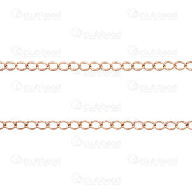 2602-8005-2.5RGL - Stainless Steel Curb Chain 2.5x4x0.5mm Soldered Rose Gold Plated 5m roll 2602-8005-2.5RGL,Chains,montreal, quebec, canada, beads, wholesale