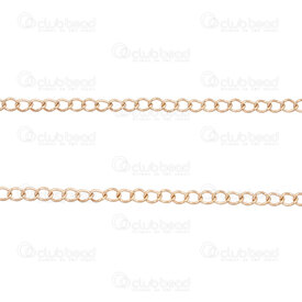 2602-8005-3RGL - Stainless Steel 304 Curb Chain 4x3x0.6mm Soldered Rose Gold Plated 5m Roll 2602-8005-3RGL,Chains,Stainless Steel ,montreal, quebec, canada, beads, wholesale