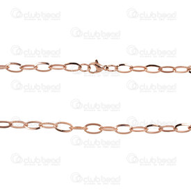 2602-8020-5RGL - Stainless Steel 304 Cable Chain 8.5x5mm Necklace 19.5" (49.5cm) Rose Gold 1pc 2602-8020-5RGL,Chains,1pc,Cable,Stainless Steel 304,Cable,Chain,Necklace,19.5" (49.5cm),8.5x5mm,Rose Gold,1pc,China,montreal, quebec, canada, beads, wholesale