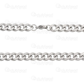 2602-8022-11 - DISC Stainless Steel Necklace Curb Chain 11x8.5mm Mirror 2.5mm wire 21.5'' (55cm) Natural 1pc 2602-8022-11,New Products,montreal, quebec, canada, beads, wholesale