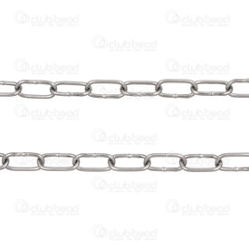2602-9502-13 - Stainless Steel 304 Paperclip Chain 13x6x1.2mm Soldered Natural 2m Roll 2602-9502-13,2602-,Natural,Stainless Steel 304,Paperclip,Chain,Soldered,13x6x1.2mm,Natural,2m Roll,China,montreal, quebec, canada, beads, wholesale