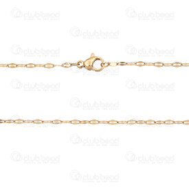 2603-5018-4.5GL - Stainless Steel 304 Sequin Chain 2x4x0.2mm Necklace 17.5po (45cm) Gold Plated 12pcs 2603-5018-4.5GL,15.99,montreal, quebec, canada, beads, wholesale