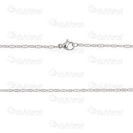 2603-5018-5N - Stainless Steel 304 Mirror Cable Chain 2.2x5x0.2mm Necklace 17.5" (45cm) Natural 12pcs 2603-5018-5N,acier fermoir,12pcs,Stainless Steel 304,Mirror Cable,Chain,Necklace,17.5" (45cm),2.2x5x0.2mm,Natural,12pcs,China,montreal, quebec, canada, beads, wholesale