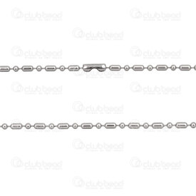 2603-5424-2.5N - Stainless Steel 304 Bamboo Chain 2.5mm Necklace 24" (60cm) Natural 10pcs 2603-5424-2.5N,Chains,Stainless Steel ,montreal, quebec, canada, beads, wholesale