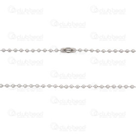2603-5520-2.3 - Stainless Steel 304 Ball Chain Necklace 20" (50.8cm) 2.2mm Natural 10pcs  Limited Quantity! 2603-5520-2.3,Stainless Steel 304,Stainless Steel 304,Ball,Chain,Necklace,20" (50.8cm),2.2mm,Natural,10pcs,China,Limited Quantity!,montreal, quebec, canada, beads, wholesale