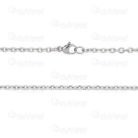 2603-7918-3N - Stainless Steel Cable Chain Diamond Cut 3x4x0.8mm Unsoldered Necklace 18" (46cm) Natural 10pcs 2603-7918-3N,Chains,Stainless Steel ,montreal, quebec, canada, beads, wholesale