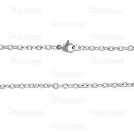 2603-7920-3N - Acier Inoxydable 304 Chaine Forcat Coupe Diamant 3x4x0.8mm Non Soude Collier 20" (50cm) Naturel 10pcs 2603-7920-3N,Chaînes,Par styles,Forçat,montreal, quebec, canada, beads, wholesale