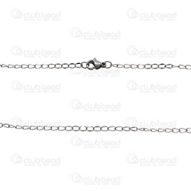 2603-8018-2.5N - Stainless Steel 304 Mirror Curb Chain 2.5x4mm Necklace 17.5" (45cm) Natural 12pcs 2603-8018-2.5N,Chains,By styles,12pcs,Stainless Steel 304,Mirror Curb,Chain,Necklace,17.5" (45cm),2.5x4mm,Natural,12pcs,China,montreal, quebec, canada, beads, wholesale
