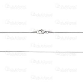 2603-9020-0.9N - Stainless Steel 304 Snake Chain 0.9mm Necklace 20" (50.8cm) Natural 10pcs 2603-9020-0.9N,Fermoir collier or,Stainless Steel 304,Snake,Chain,Necklace,20" (50.8cm),0.9mm,Natural,10pcs,China,montreal, quebec, canada, beads, wholesale