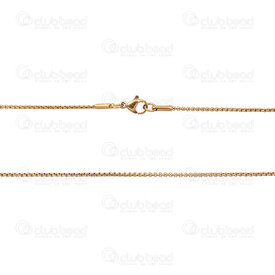2604-1718-1.5GL - Acier Inoxydable 304 Chaine Venitienne 1.5mm Non Soude Collier 18po (45cm) Plaque Or 5pcs 2604-1718-1.5GL,Box,montreal, quebec, canada, beads, wholesale
