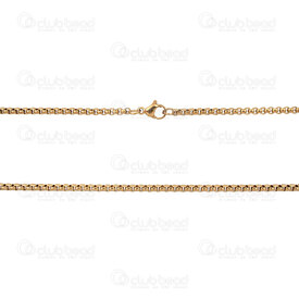 2604-1718-2.5GL - Acier Inoxydable 304 Chaine Venitienne 2.5mm Non Soude Collier 18po (45cm) Plaque Or 5pcs 2604-1718-2.5GL,13,montreal, quebec, canada, beads, wholesale