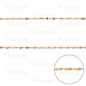 2605-0505-1TGL - Acier Inoxydable 304 Chaine Sequin 1mm Torsade Plaque Or Rouleau 5m 2605-0505-1TGL,gold,montreal, quebec, canada, beads, wholesale