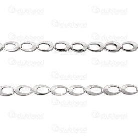 2605-1105-5HO - Acier Inoxydable 304 Chaine a Lien Oval 5x8.5x0.5mm Vide Non Soude Naturel Rouleau 5m 2605-1105-5HO,Chaînes,Par styles,Autres,montreal, quebec, canada, beads, wholesale