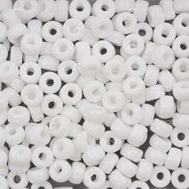 2782-9821 - Glass Bead Crowbead Donut 6mm Opaque White 3mm Hole 100pcs Czech Republic 2782-9821,Beads,Crowbeads,Glass,montreal, quebec, canada, beads, wholesale