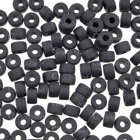 2783-5865 - Glass Bead Crowbead Donut 6mm Opaque Black Matt 3mm Hole 100pcs Czech Republic 2783-5865,anneaux noir,montreal, quebec, canada, beads, wholesale