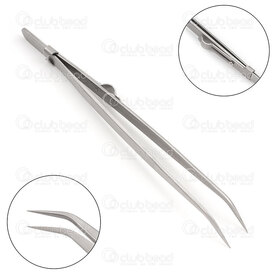 2801-0041-BL - Stainless steel Tweezer Bent 16cm with lock1pc 2801-0041-BL,Tools and accessories,montreal, quebec, canada, beads, wholesale