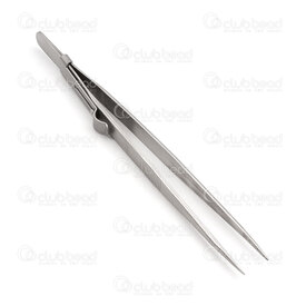 2801-0041-L - Stainless steel Tweezer Straight 16cm with lock 1pc 2801-0041-L,Tools and accessories,Tweezers,montreal, quebec, canada, beads, wholesale