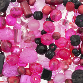 *3001-2015-005 - Bille Assortiment Rose/Noir 1 Fiole Le contenu peut varier *3001-2015-005,montreal, quebec, canada, beads, wholesale