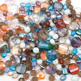 3002-1102-13 - Pressed Glass Bead Assorted Candy Colors-Sizes-Shapes 1bag (approx. 400gr) 3002-1102-13,Bulk products,montreal, quebec, canada, beads, wholesale