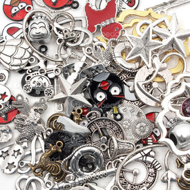 3002-1413 - Metal Assorted Component (approx.100gr) Charm-Pendant Assortted Color-Size-Shape 1bag !LIMITED QUANTITY! 3002-1413,assortiment,montreal, quebec, canada, beads, wholesale