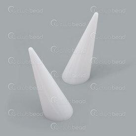 4001-0013-WH - ABS Polymer Ring Display Cone 70x26mm White  1pc 4001-0013-WH,Displays,ABS Polymer,Ring Display,Cone,70x26mm,White,China,1pc,montreal, quebec, canada, beads, wholesale