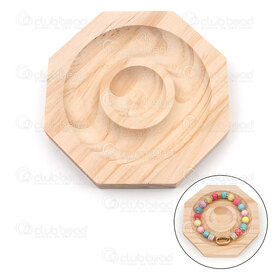 4001-0019-1 - Bois Presentoir Bracelet Octogonal 9.5x9.5x1.5cm Naturel 2pcs 4001-0019-1,Présentoirs,montreal, quebec, canada, beads, wholesale
