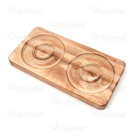 4001-0019-3 - Treated Wood Double Bracelet Display Round 19x10x1.5cm Natural 2pcs 4001-0019-3,brÃ,montreal, quebec, canada, beads, wholesale