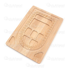 4001-0020-19 - Wood Bead Board for Necklace Design 19x10x1cm Natural 1pc 4001-0020-19,perl,montreal, quebec, canada, beads, wholesale
