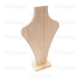 4001-0023 - Wood Bust Display for Necklace 30x17cm Natural Square Base 9x6cm 1pc 4001-0023,Tools and accessories,Beading worktops and mats,Wood,Bust Display,for Necklace,30x17cm,Natural,China,1pc,Square Base 9x6cm,montreal, quebec, canada, beads, wholesale