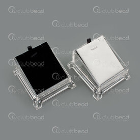 4001-0179 - Acrylic Stand for Pendant Display 9x8x5cm Reversible Velvet Black-PU White Display 2pcs 4001-0179,4001-,montreal, quebec, canada, beads, wholesale