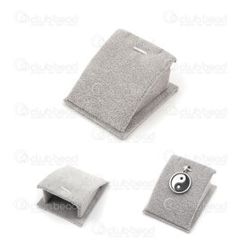 4001-0225-GY - velvet paper board pendant display 7.4x6.2x3.5cm Grey 1pc 4001-0225-GY,4001-,montreal, quebec, canada, beads, wholesale