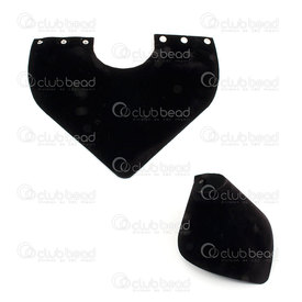4001-0235-BLK - Velvet Display Neclace Detachable 12.5x21.5cm Black 3 Snap 1pc 4001-0235-BLK,montreal, quebec, canada, beads, wholesale