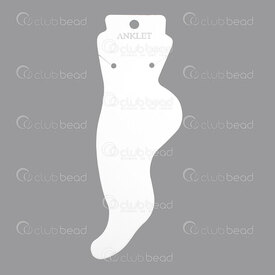 4001-0253-WH - Cardboard Hang Tag Card for Anklet White 15.5x5cm 100pcs 4001-0253-WH,White,Natural,Cardboard,Hang Tag Card for Anklet,White,15.5x5cm,100pcs,China,montreal, quebec, canada, beads, wholesale