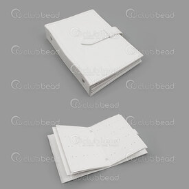 4001-0301 - PU Display Earring Book 14x19x5cm White (48 pairs) 1pc 4001-0301,Boxes,Storage,montreal, quebec, canada, beads, wholesale