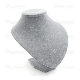 4001-0303-GYV - Velvet Bust Display for Necklace 21x20x20cm Grey  1pc 4001-0303-GYV,présentoir,Velvet,Bust Display,for Necklace,21x20x20cm,Grey,China,1pc,montreal, quebec, canada, beads, wholesale