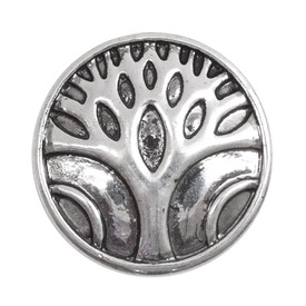 4005-0101-005 - Metal Interchangeable Fastener Round Tree 18MM Antique Nickel 1pc  Off Price Policy 4005-0101-005,Findings,Buttons,Snap,montreal, quebec, canada, beads, wholesale