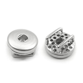 4005-0210-001WH - Snap! Metal Base for Snap Sliding part Round 19MM Nickel 2 Loops 1pc  Off Price Policy 4005-0210-001WH,PIECE,montreal, quebec, canada, beads, wholesale