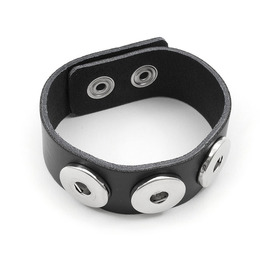 4005-0400-001BLK - Snap! Leather/Metal Base for Snap Bracelet 2.4x23.5cm Black Nickel 3 Snaps 1pc  Off Price Policy 4005-0400-001BLK,Findings,Bracelets,Snap!,Leather/Metal Base for Snap,Bracelet,2.4x23.5cm,Black,Black,Nickel,3 Snaps,1pc,China,Off Price Policy,Snap!,montreal, quebec, canada, beads, wholesale