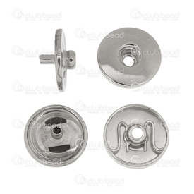 4005-0900-003WH - Snap! Metal Base for Snap Fastener Round 18MM Nickel With 15mm back male part 10 sets  Off Price Policy 4005-0900-003WH,Findings,Fastener,Metal Base for Snap,18MM,Grey,Nickel,Metal,Rivet snap set,Snap!,montreal, quebec, canada, beads, wholesale