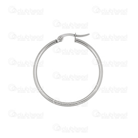 4007-0101-53 - stainless steel finish ear ring , ring 2*34MM Natural 4007-0101-53,montreal, quebec, canada, beads, wholesale