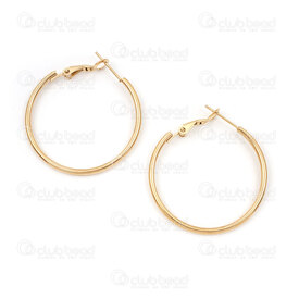 4007-0101-5535GL - Stainless Steel 304 Leverback Hoop Earring 2x35mm Gold Plated 2pcs (1pair) 4007-0101-5535GL,2x3",montreal, quebec, canada, beads, wholesale