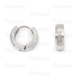 4007-0102-1151 - Stainless Steel 304 Earring Leverback Round 13.5x4mm with Greek Key Design Natural 4pcs (2pairs) 4007-0102-1151,Key,montreal, quebec, canada, beads, wholesale